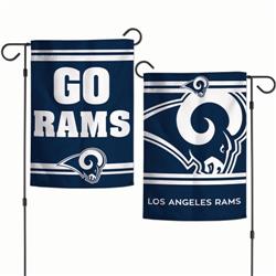 3208575972 NFL Los Angeles Rams Flag Garden Style 2 Sided Slogan Design, 12 x 18 in.