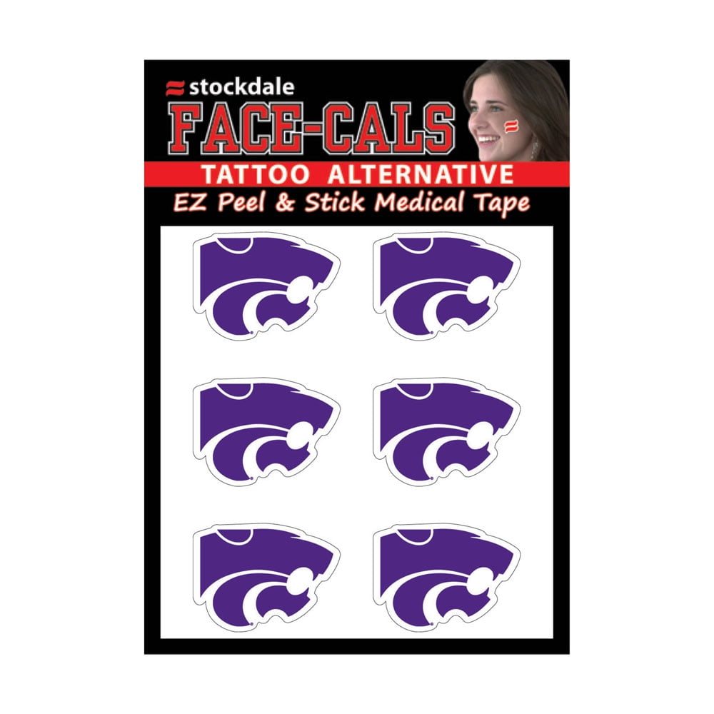 NCAA Kansas State Wildcats Tattoo Face Cals