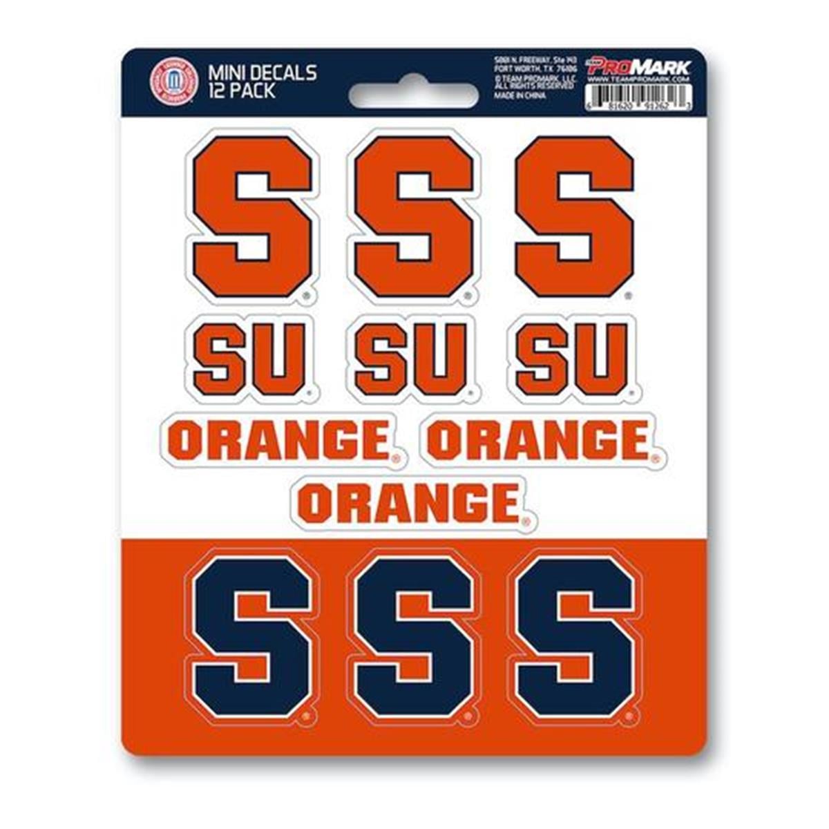 8162091262 NCAA Syracuse Orange Decal Set Mini - Packof 12