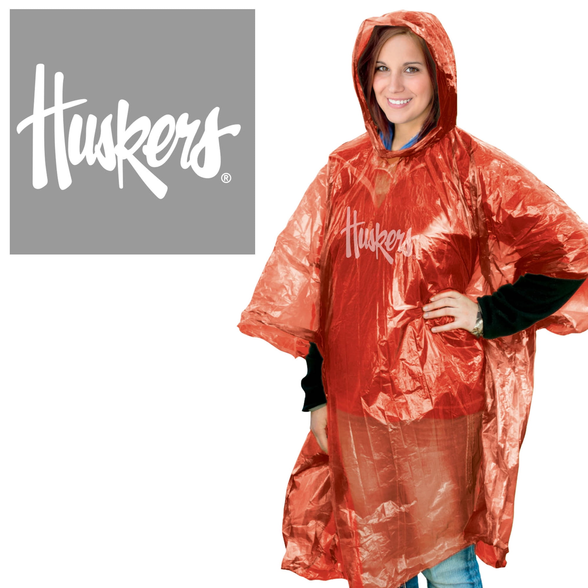 9960622340 NCAA Nebraska Cornhuskers Rain Poncho