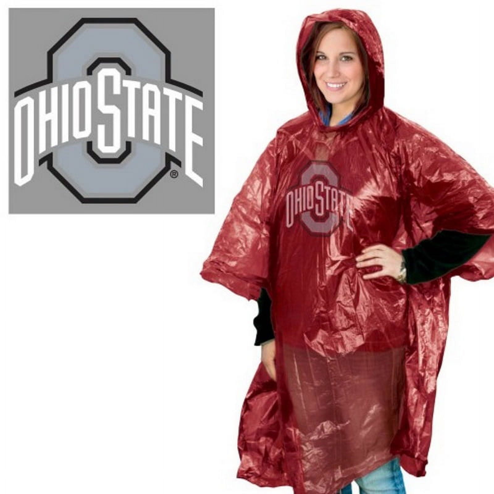NCAA Ohio State Buckeyes Rain Poncho