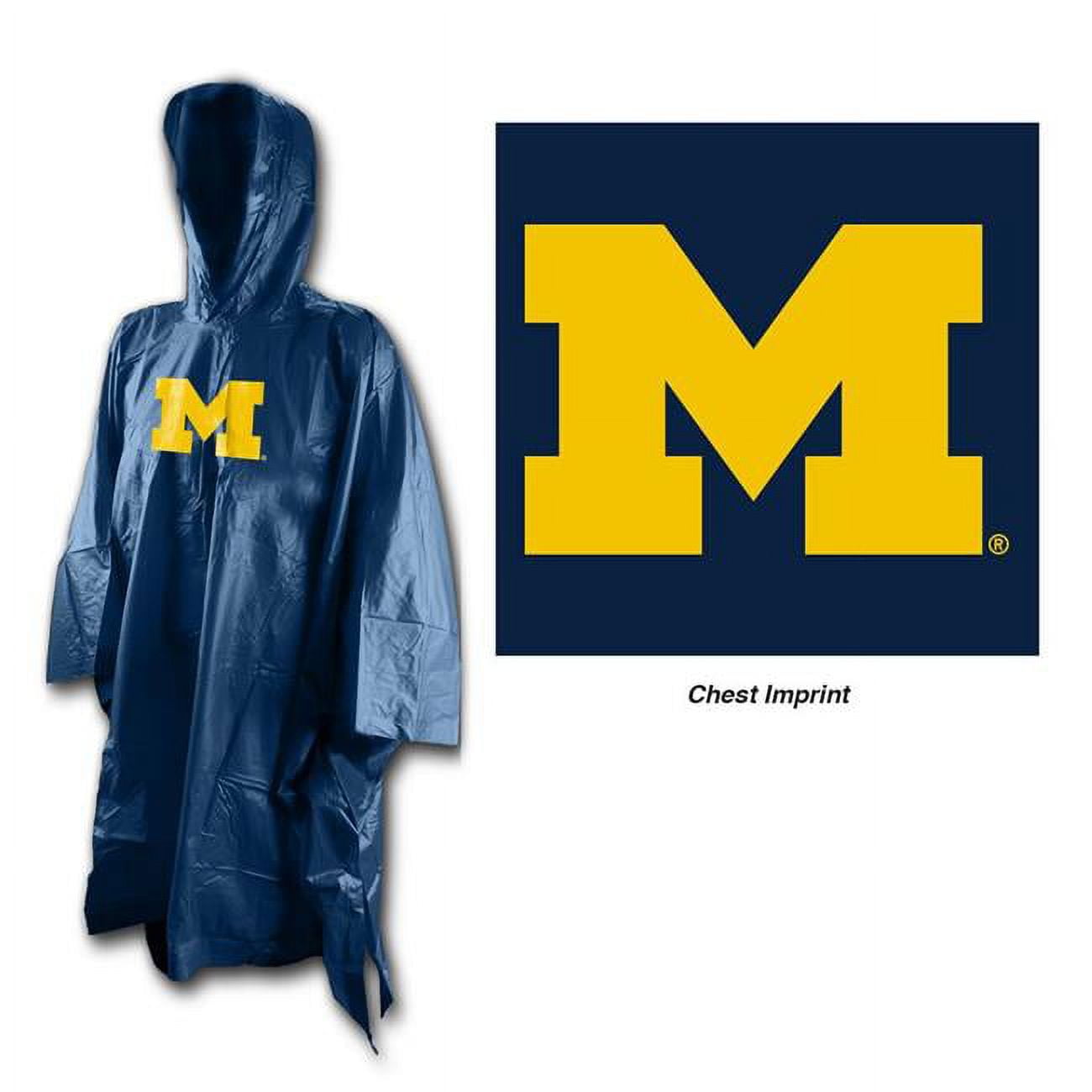 9960625332 NCAA Michigan Wolverines Rain Poncho