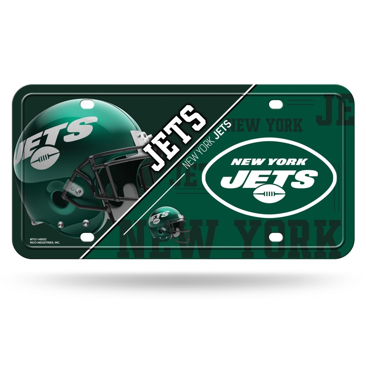 6734562600 NFL New York Jets License Plate - Metal Alternate Design