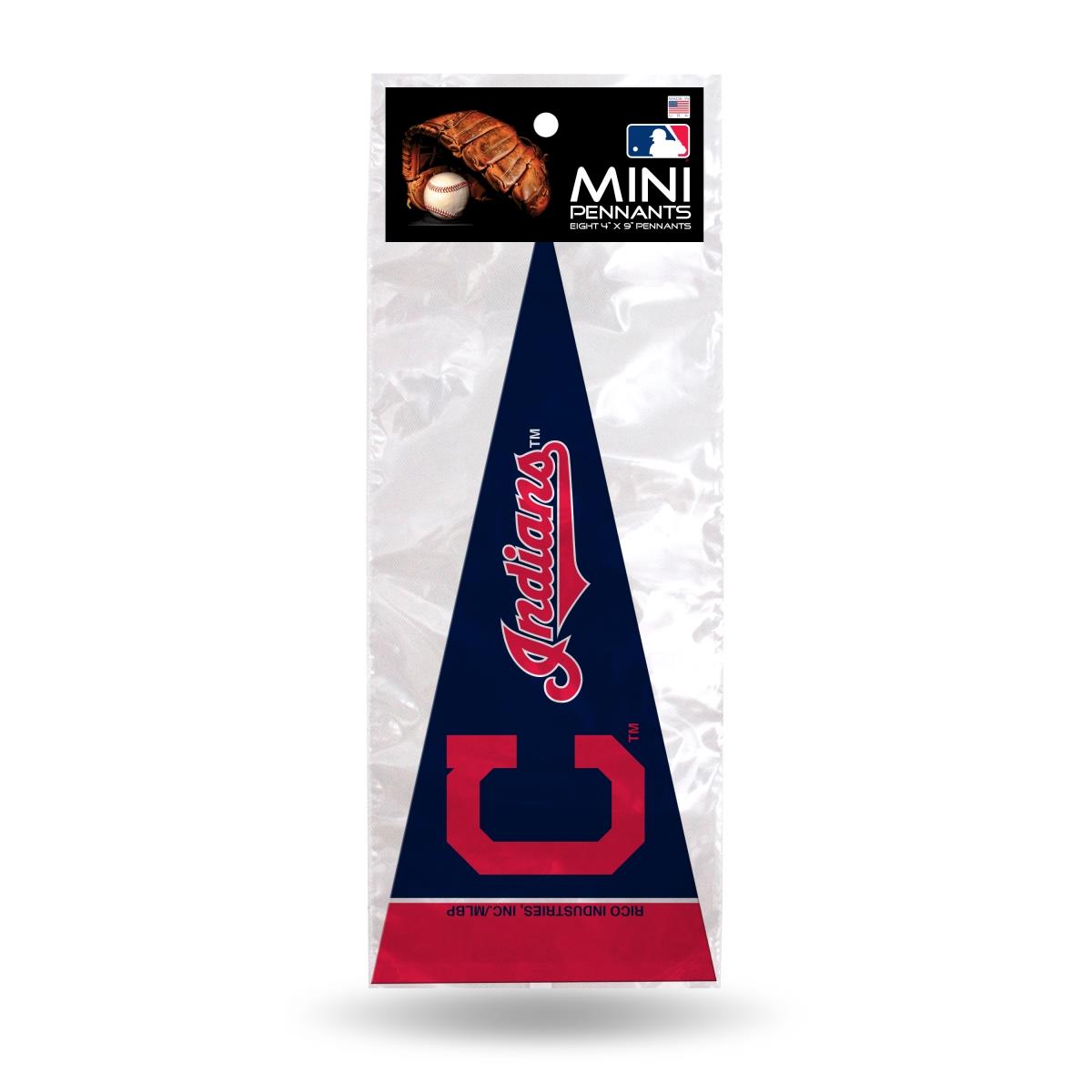 Picture of Rico Industries 6734553253 Cleveland Indians Mini C Logo Pennant Set - 8 Piece