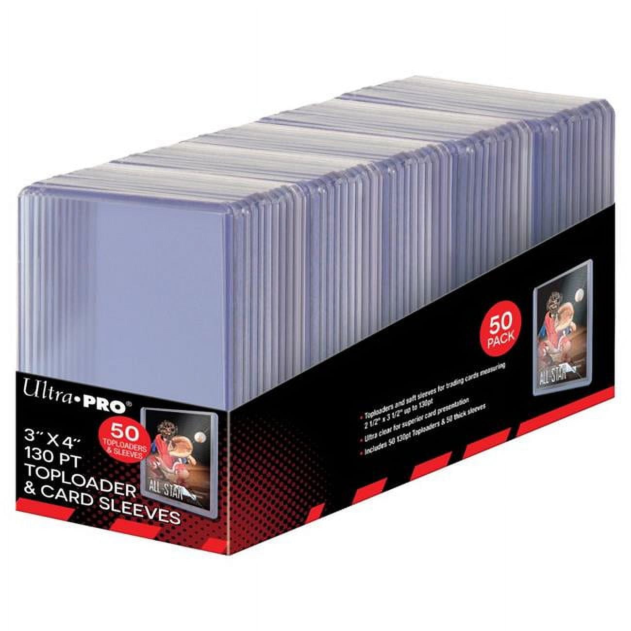 Picture of Ultra Pro 7442715285 3 x 4 in. Super Thick 130PT Top Loader with Thick Card Sleeves, 50 per Pack