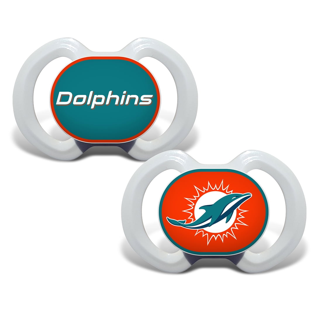 Masterpieces Puzzle 598800558 Miami Dolphins Pacifier - Pack of 2