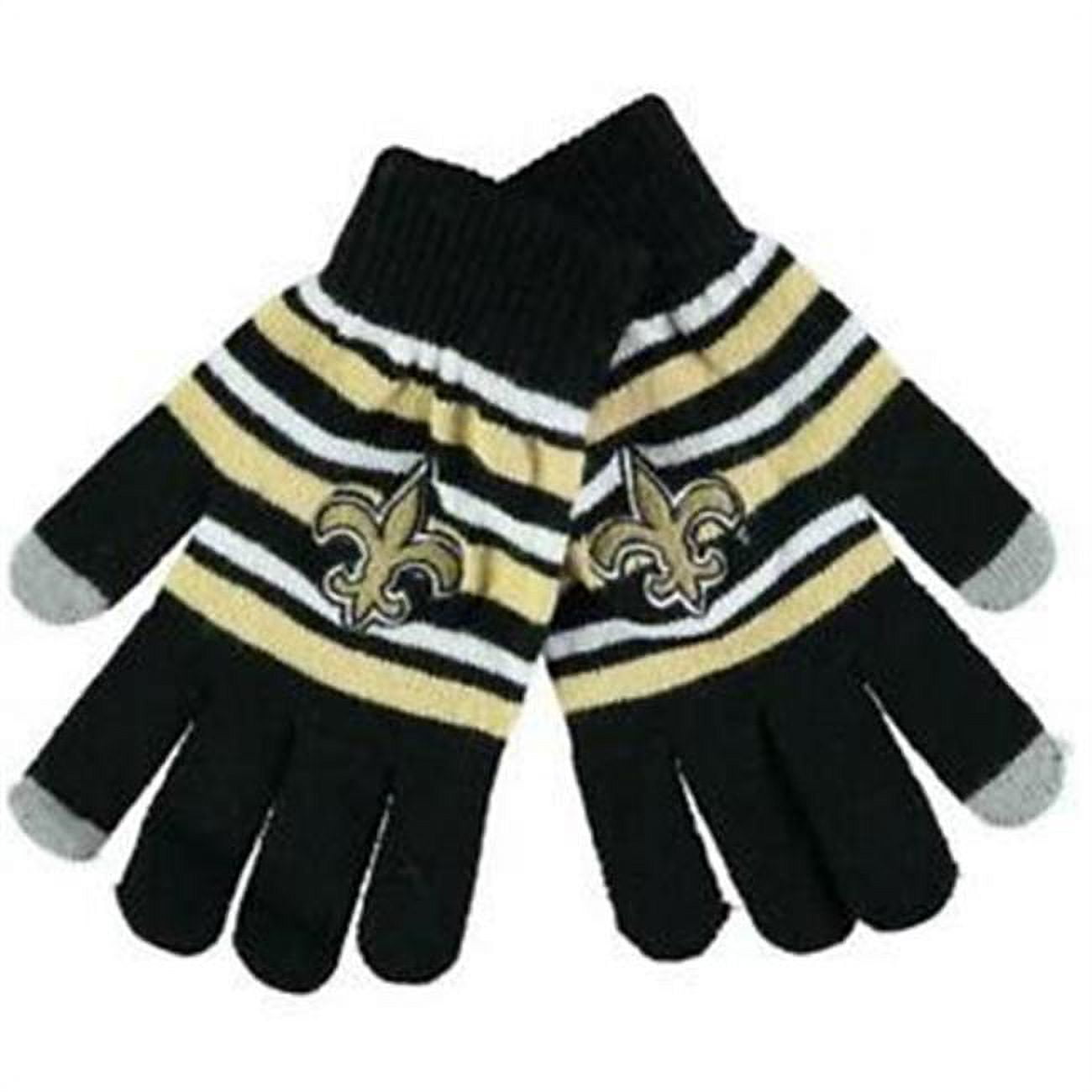 New Orleans Saints Acrylic Knit Stripe Gloves