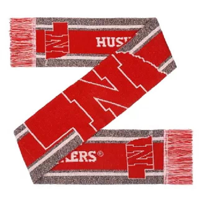 Picture of Forever Collectibles 9279791668 Nebraska Cornhuskers Big Logo Wordmark Gray Scarf