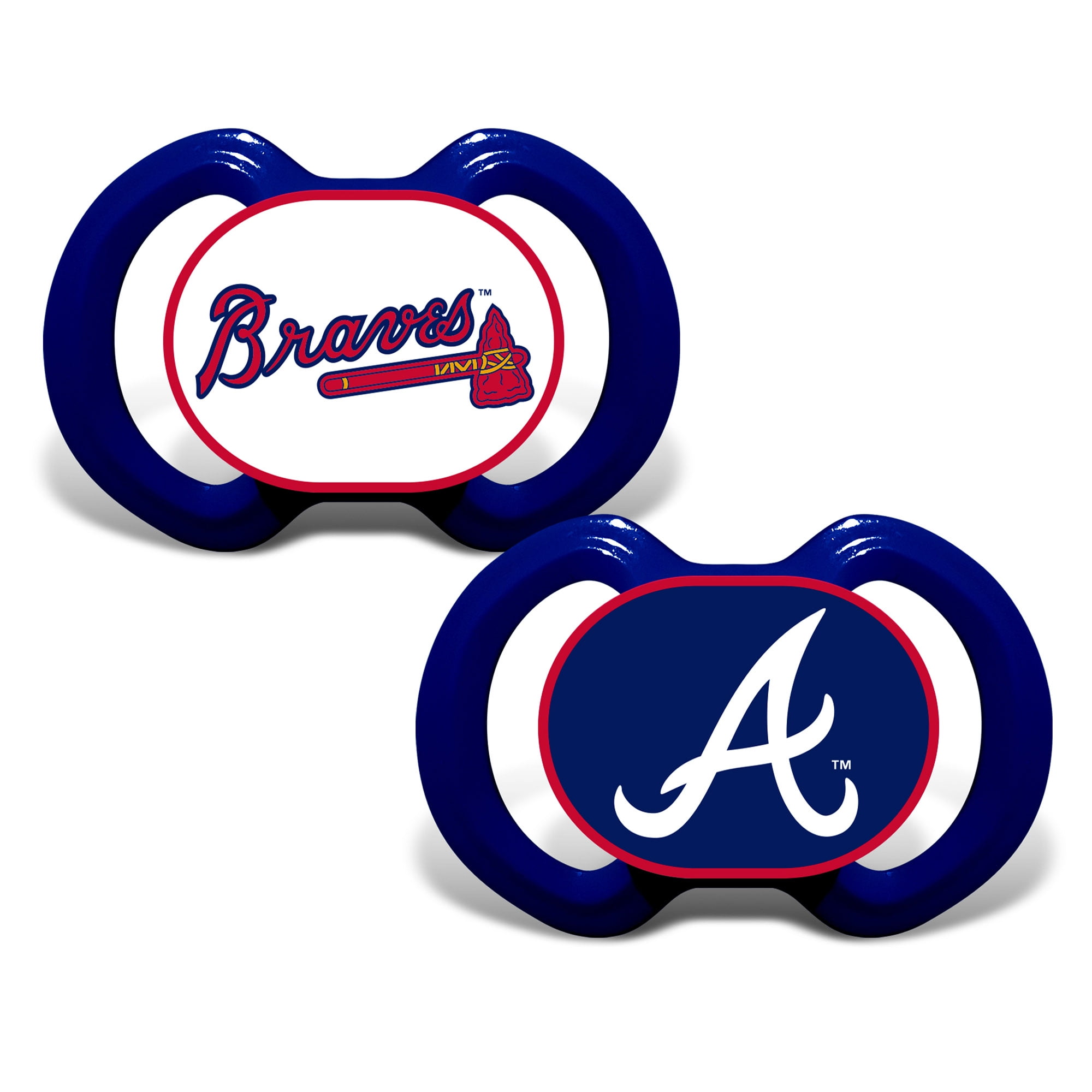 Masterpieces Puzzle 598801213 Atlanta Braves Pacifier, Pack of 2