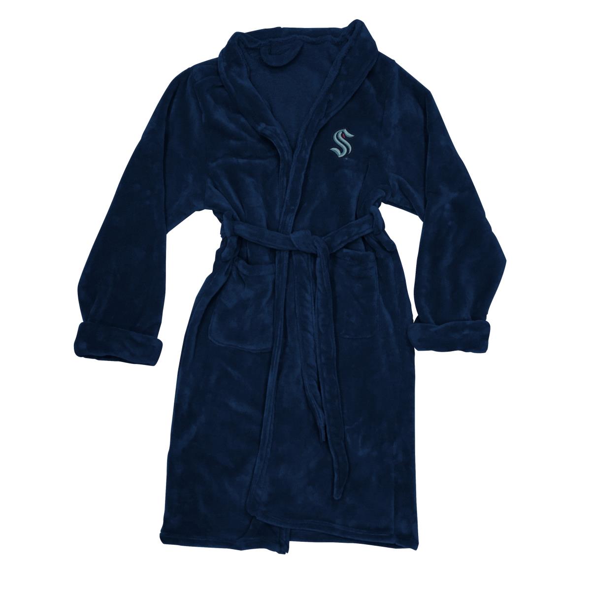 Seattle Kraken Bathrobe - Blue - Large & Extra Large - Soft Fleece Fabric