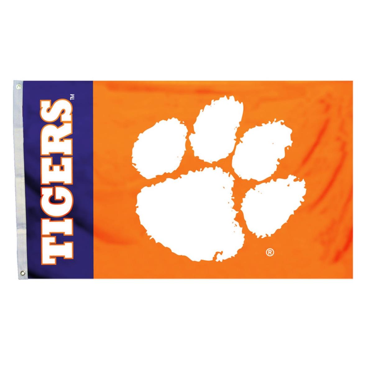 Picture of Fremont Die 2324554311 3 x 5 ft. Clemson Tigers Banner Flag