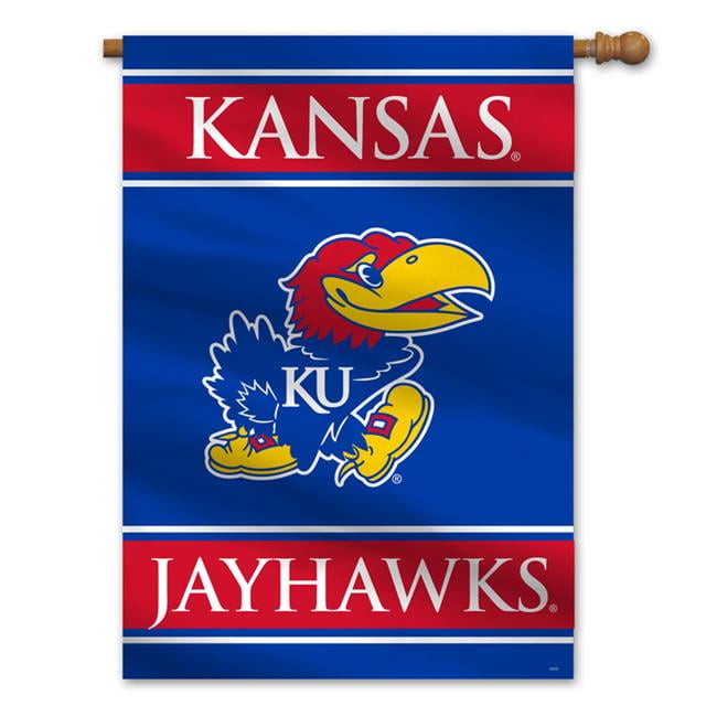 Picture of Fremont Die 2324554829 28 x 40 in. Kansas Jayhawks House Flag Style 2 Sided Banner