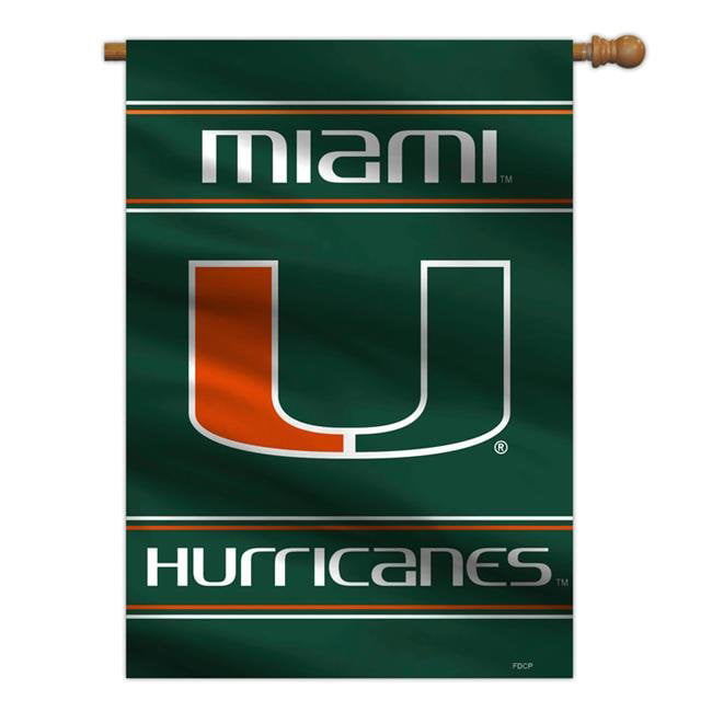 Picture of Fremont Die 2324554838 28 x 40 in. Miami Hurricanes House Flag Style 2 Sided Banner