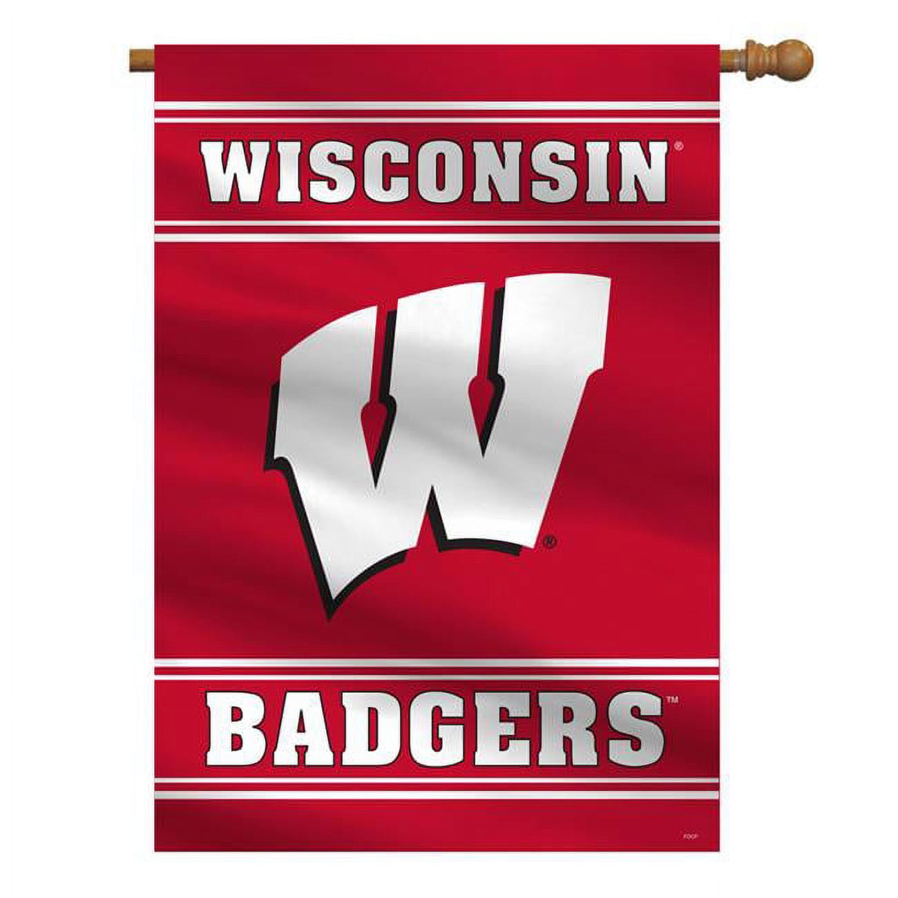 Picture of Fremont Die 2324554875 28 x 40 in. Polyester Wisconsin Badgers 2 Sided Banner