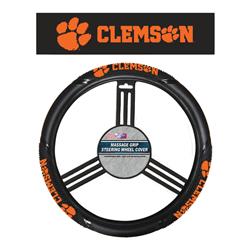 Picture of Fremont Die 2324556611 NCAA Clemson Tigers Steering Wheel Cover - Massage Grip Style