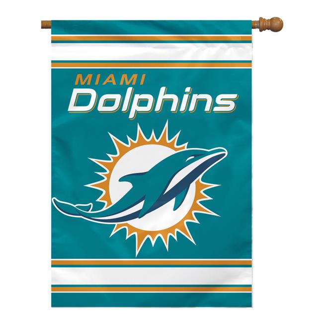 Picture of Fremont Die 2324594837 28 x 40 in. Miami Dolphins House Flag Style 2 Sided Banner
