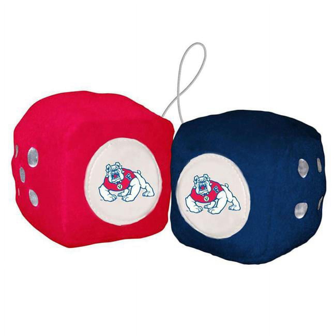 Picture of Fremont Die 2324558013 Fresno State Bulldogs NCAA Fuzzy Dice