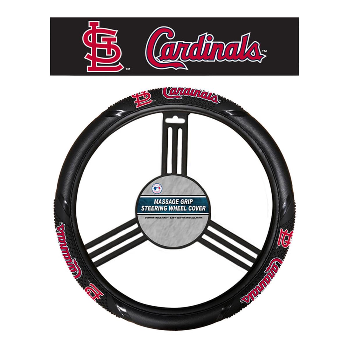 Picture of Fremont Die 2324566624 NCAA St. Louis Cardinals Steering Wheel Cover - Massage Grip Style