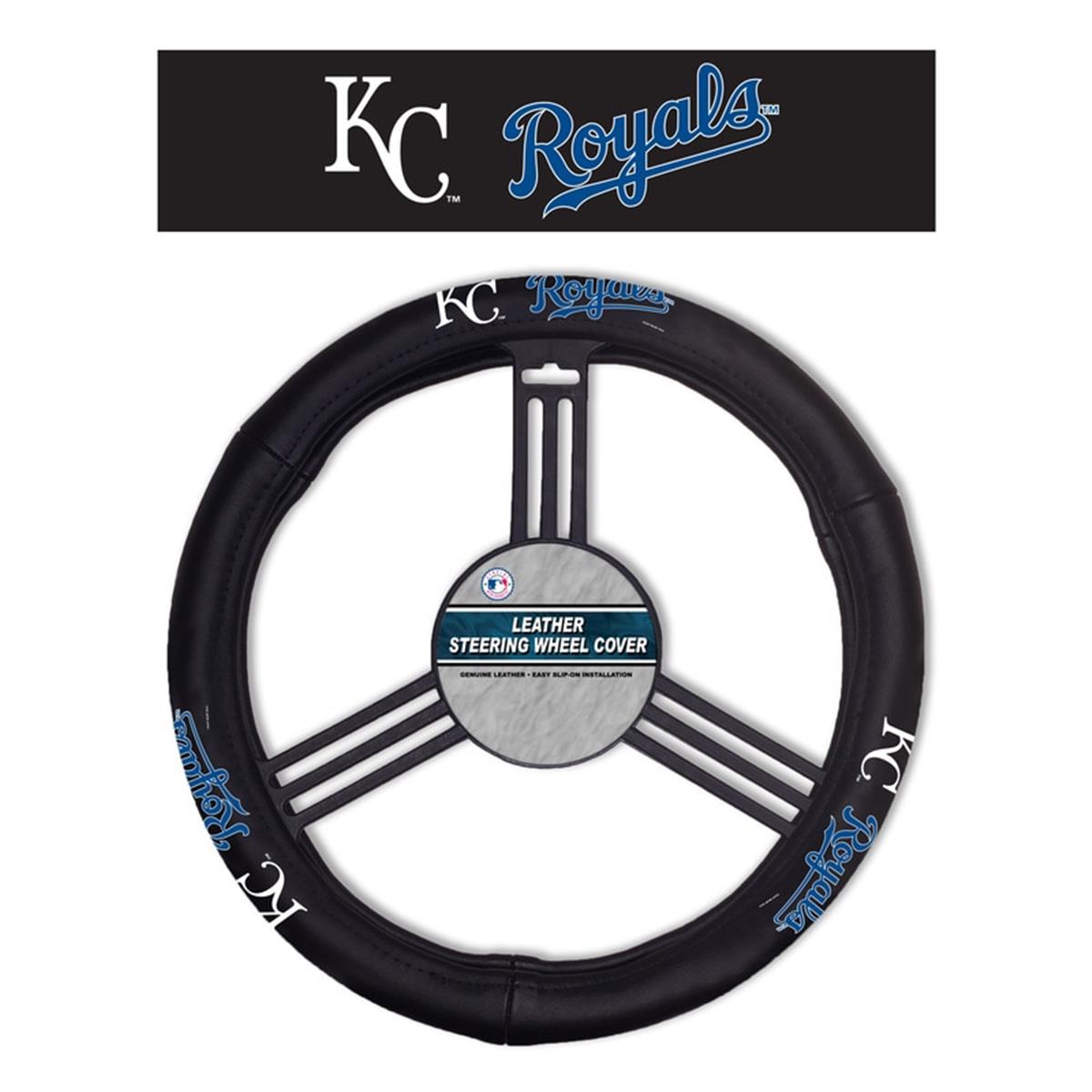 Picture of Fremont Die 2324568107 MLB Kansas City Royals Steering Wheel Cover - Leather