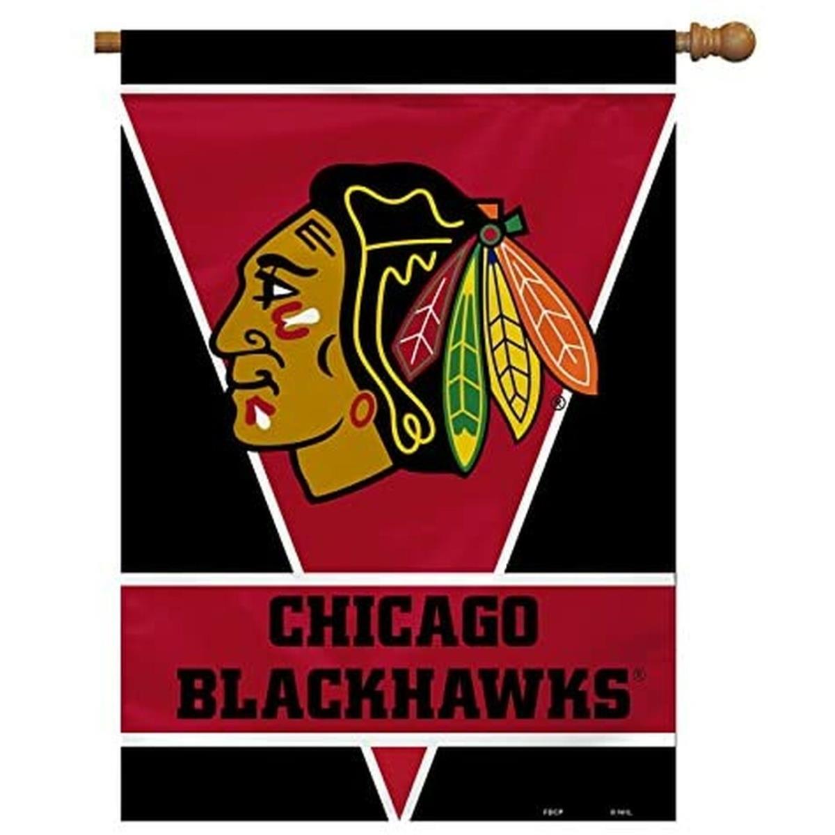 Picture of Fremont Die 2324584614 28 x 40 ft. Chicago Blackhawks House 1-Sided Flag
