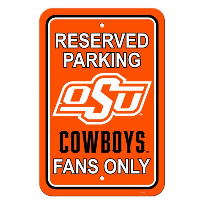 Picture of Fremont Die 2324540281 12 x 18 in. Oklahoma State Cowboys Plastic Reserved Parking Style Sign