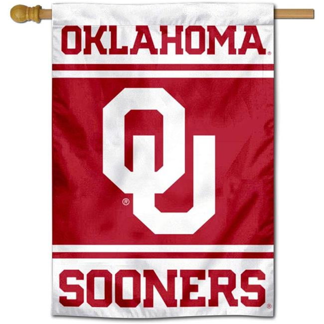 Picture of Fremont Die 2324554853 28 x 40 in. Oklahoma Sooners 2 Sided House Flag Banner