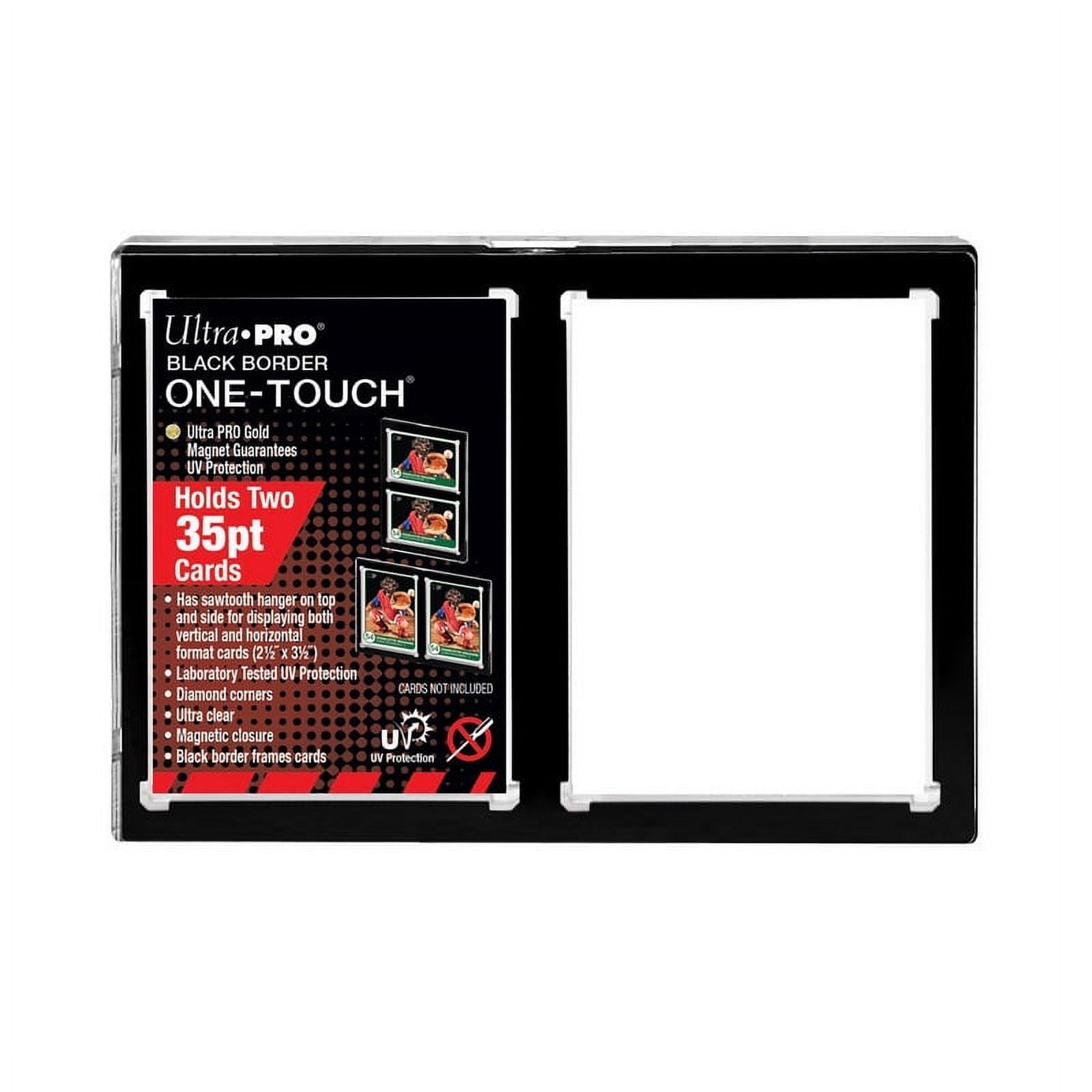One Touch 35 pt UV Card Holder 2 Card with Magnet Closure Black Border