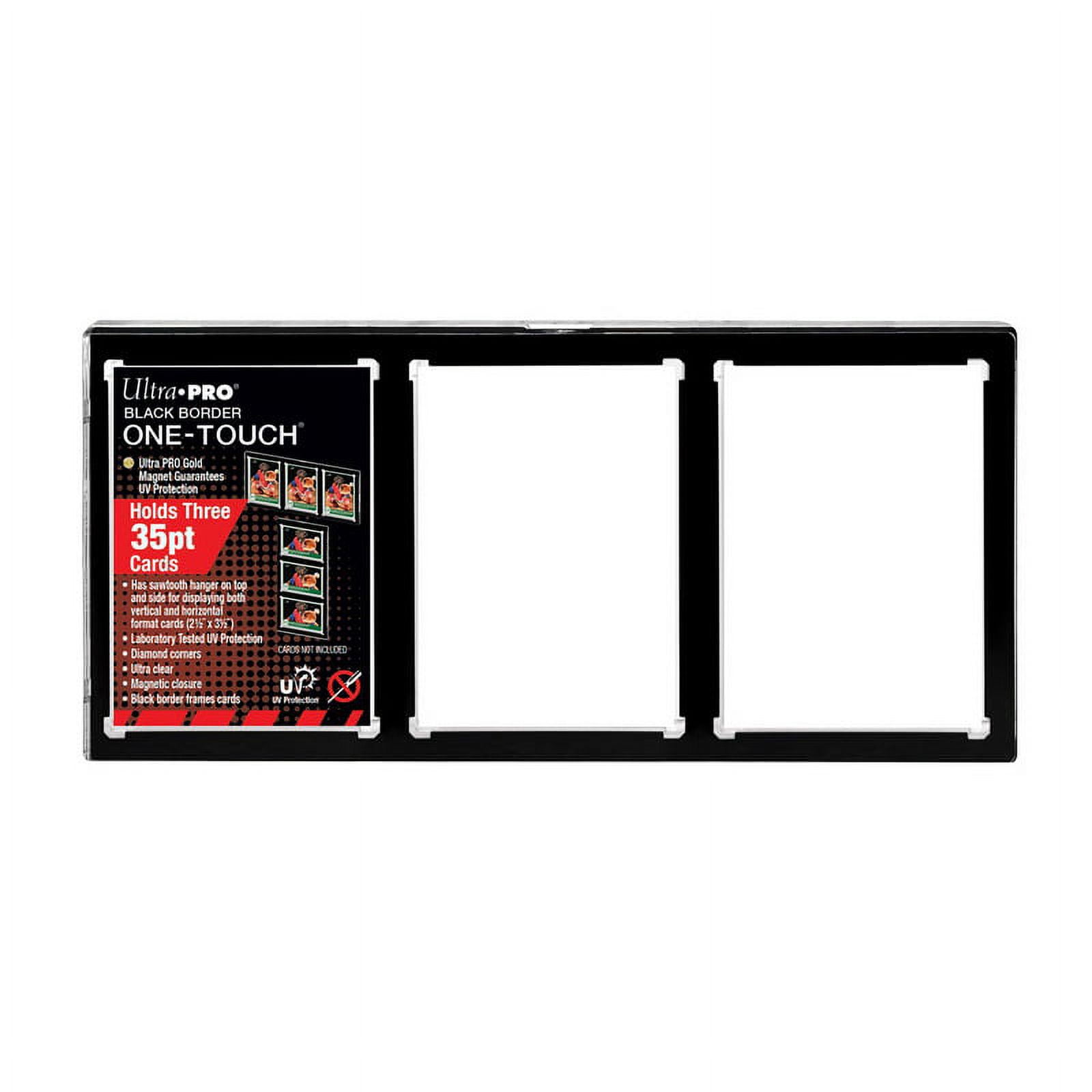 One Touch 35 pt UV Card Holder 3 Card with Magnet Closure Black Border