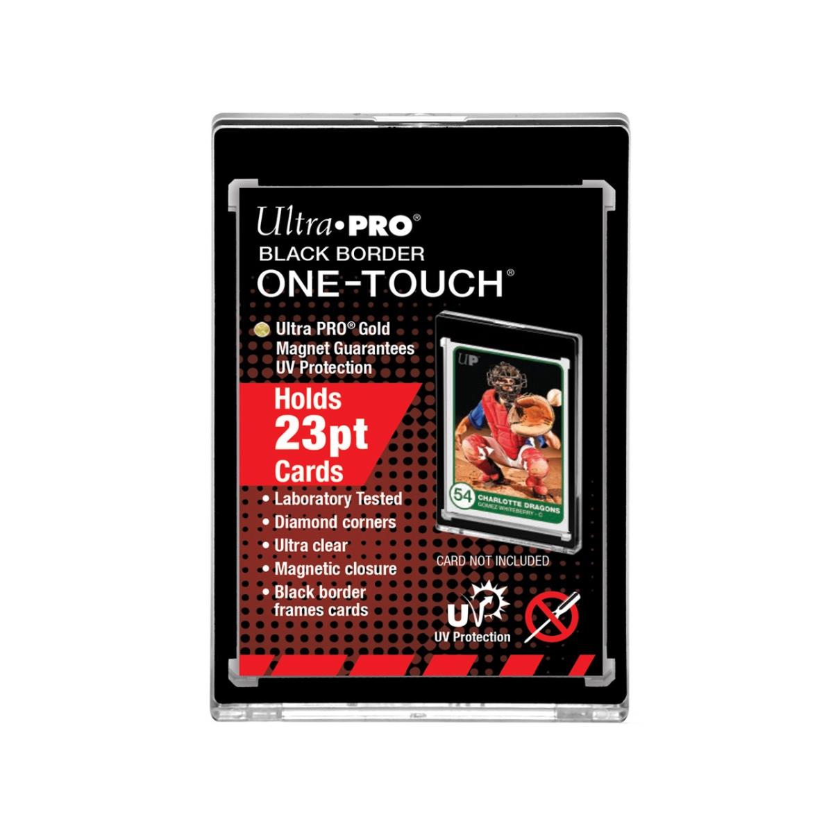 7442715747 One Touch UV Card Holder with Magnet Closure Black Border - 23 Pockes