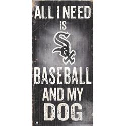 7846024209 6 x 12 in. Major League Baseball Chicago White Sox Baseball & Dog Design Wood Sign