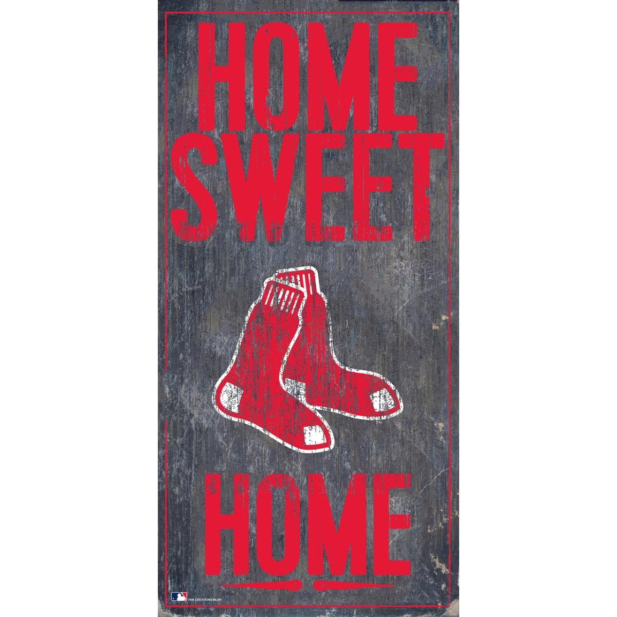 7846024735 6 x 12 in. Boston Red Sox Home Sweet Home Wood Sign