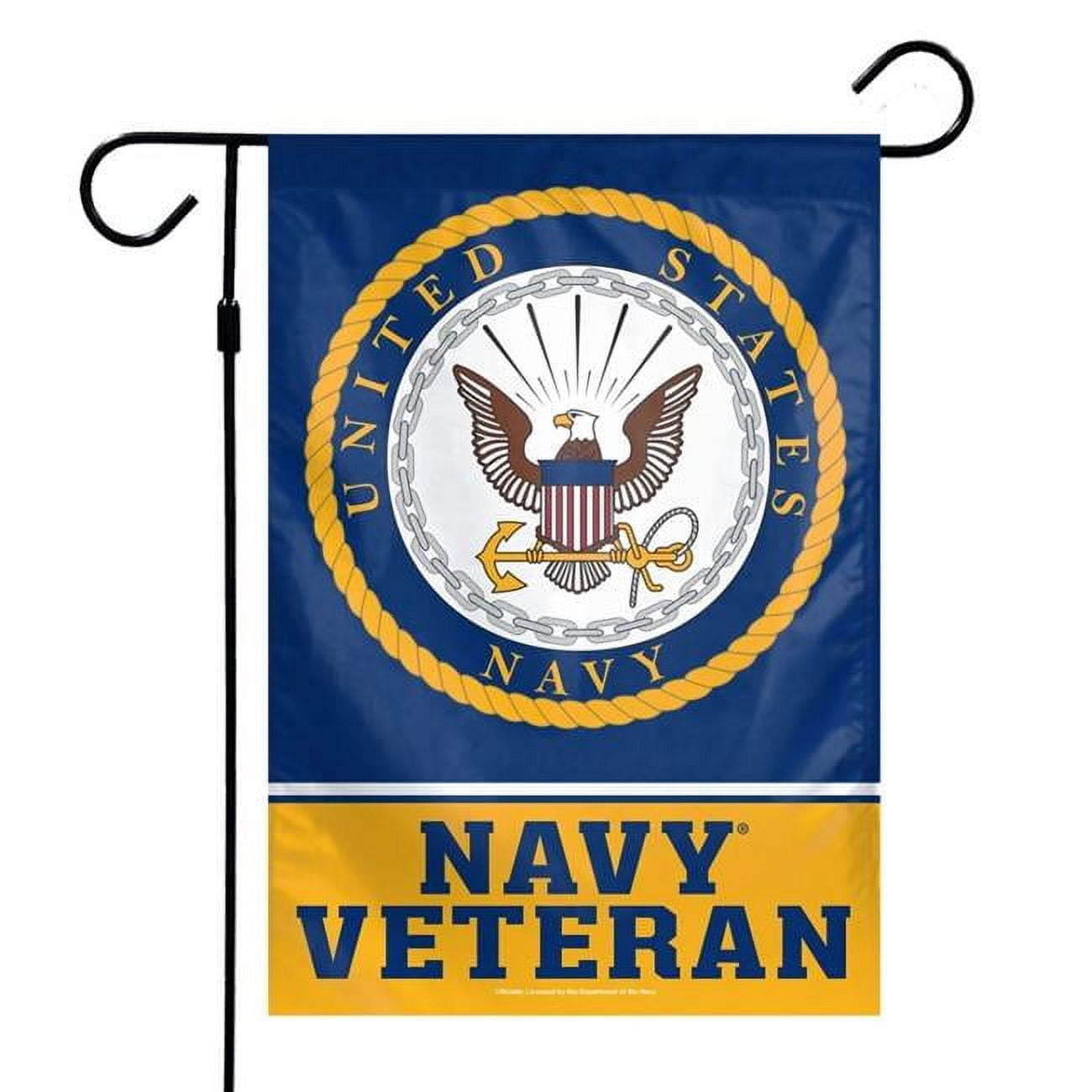 Picture of Wraft Fanatics 9416604707 12 x 18 in. US Navy Garden Style 2 Sided Veteran Design Flag
