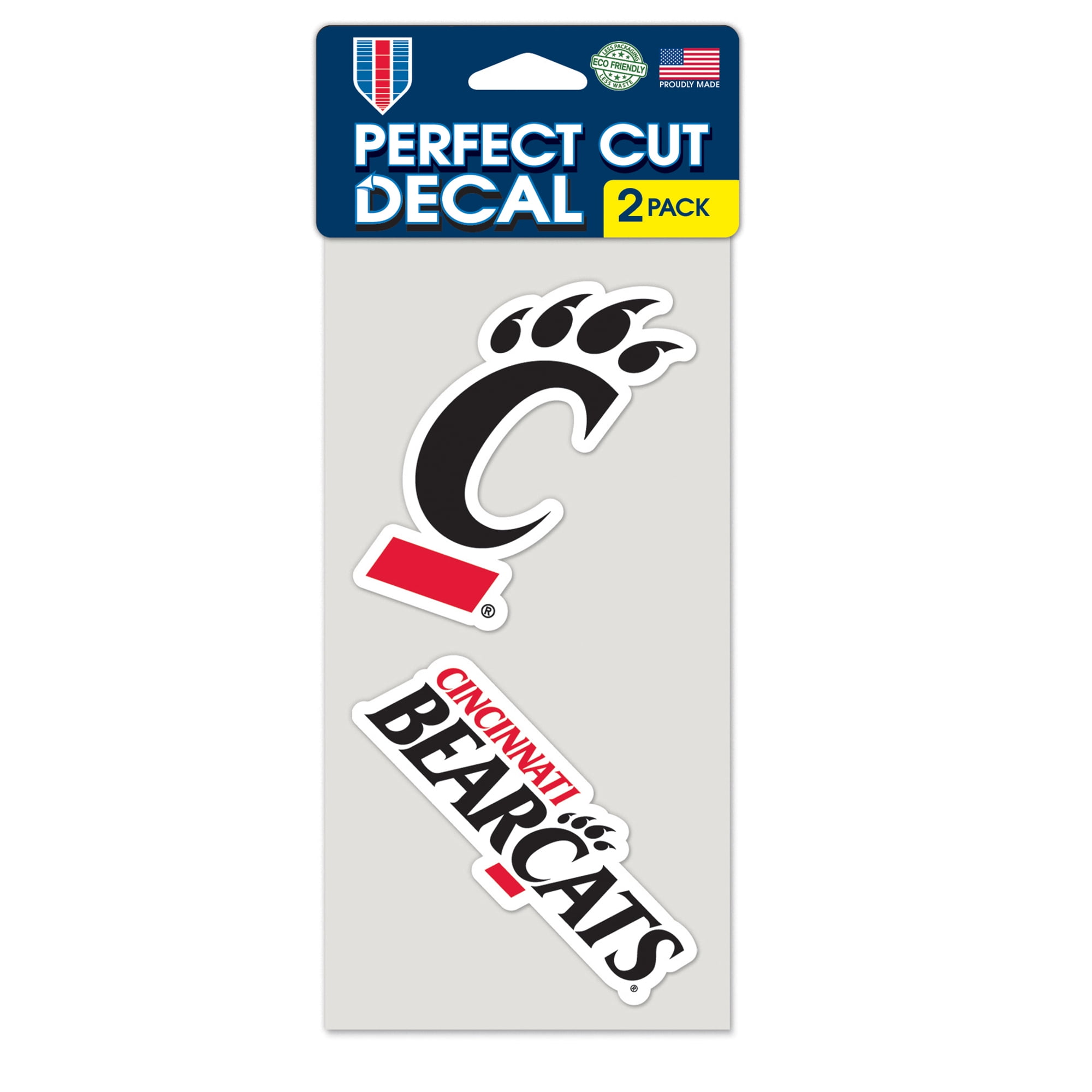 4 x 4 in. NCAA Perfect Cut Cincinnati Bearcats Decal - Set of 2