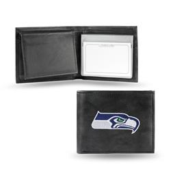 Picture of Caseys 2499414526 Seattle Seahawks Embroidered Leather Billfold Wallet&#44; Black