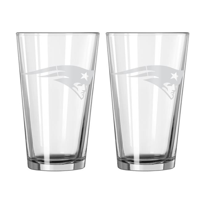 629376300 New England Patriots Pint Frost Design Glass Set - 2 Piece