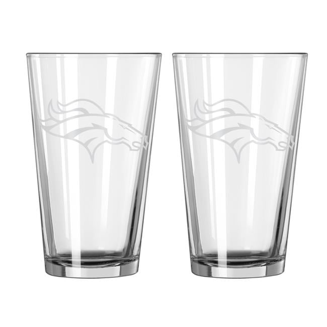 Denver Broncos Pint Frost Design Glass Set - 2 Piece