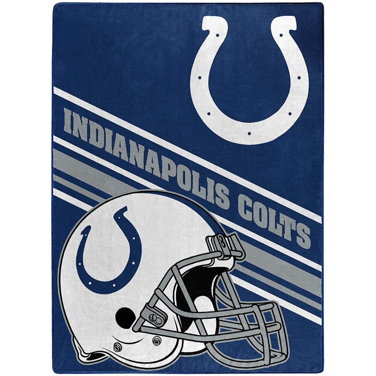 Picture of Caseys 9060425460 60 x 80 in. Indianapolis Colts Raschel Slant Design Blanket