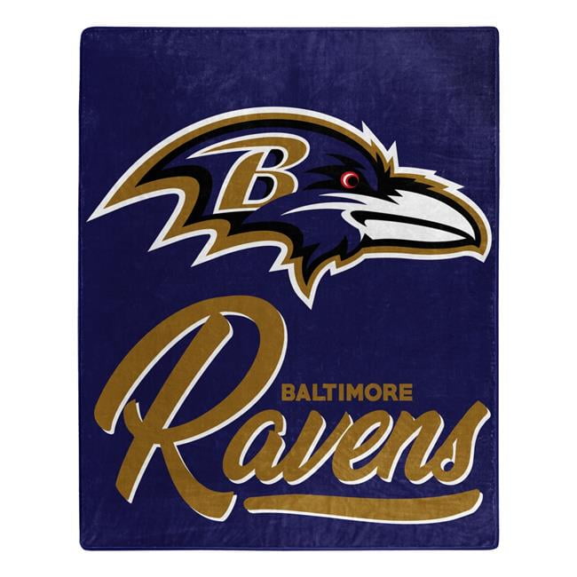 Picture of Caseys 9060427011 50 x 60 in. Baltimore Ravens Raschel Signature Design Blanket