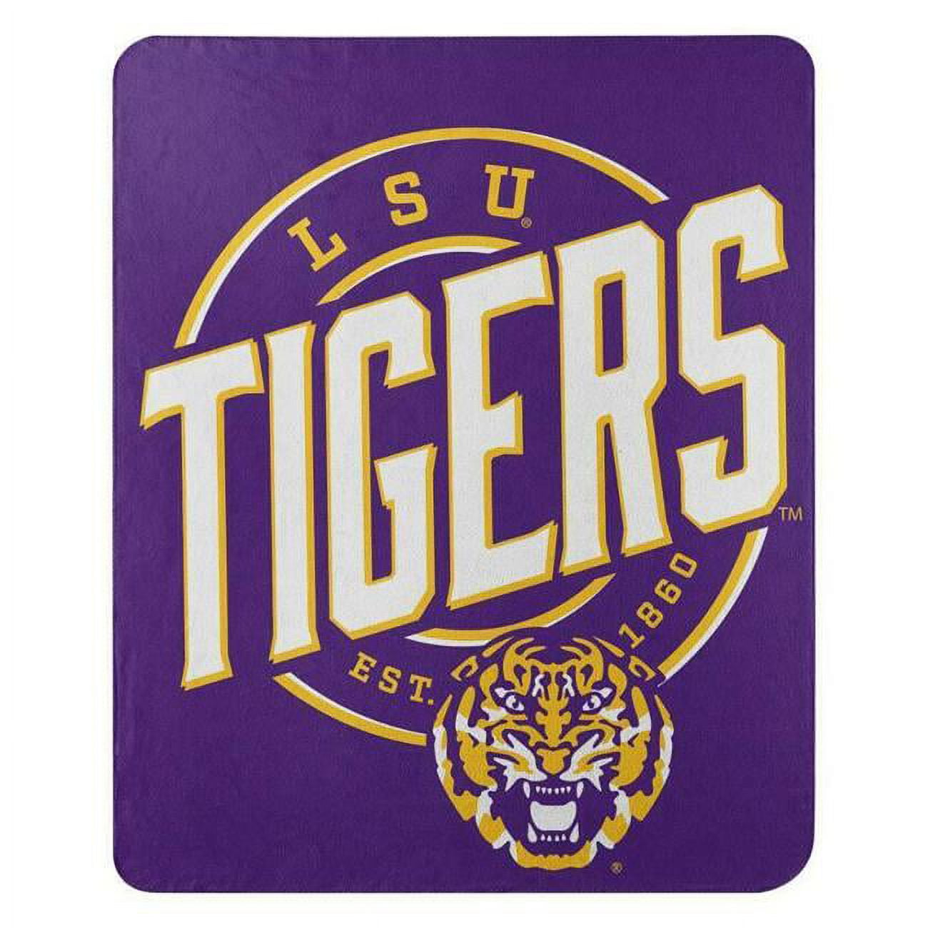 Picture of Caseys 9060427571 50 x 60 in. LSU Tigers Fleece Campaign Design Blanket