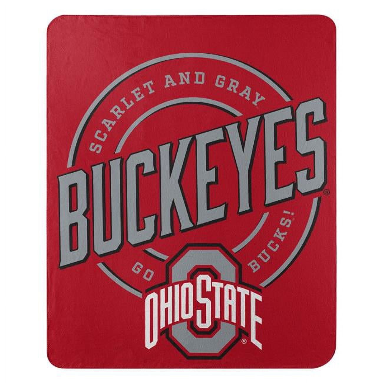 Picture of Caseys 9060427575 50 x 60 in. Ohio State Buckeyes Fleece Campaign Design Blanket