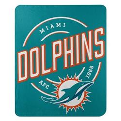 Picture of Caseys 9060427710 50 x 60 in. Miami Dolphins Fleece Campaign Design Blanket