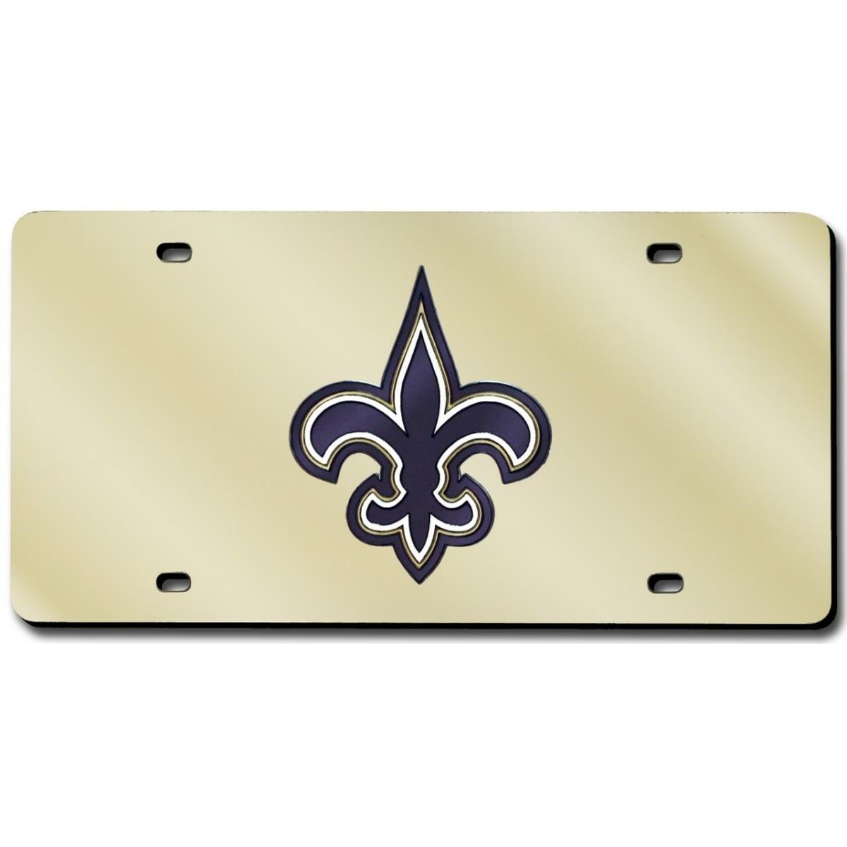 Picture of Caseys 9474613839 New Orleans Saints Laser Cut License Plate&#44; Gold