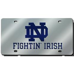 Picture of Caseys 9474631032 Notre Dame Fighting Irish Laser Cut License Plate&#44; Silver