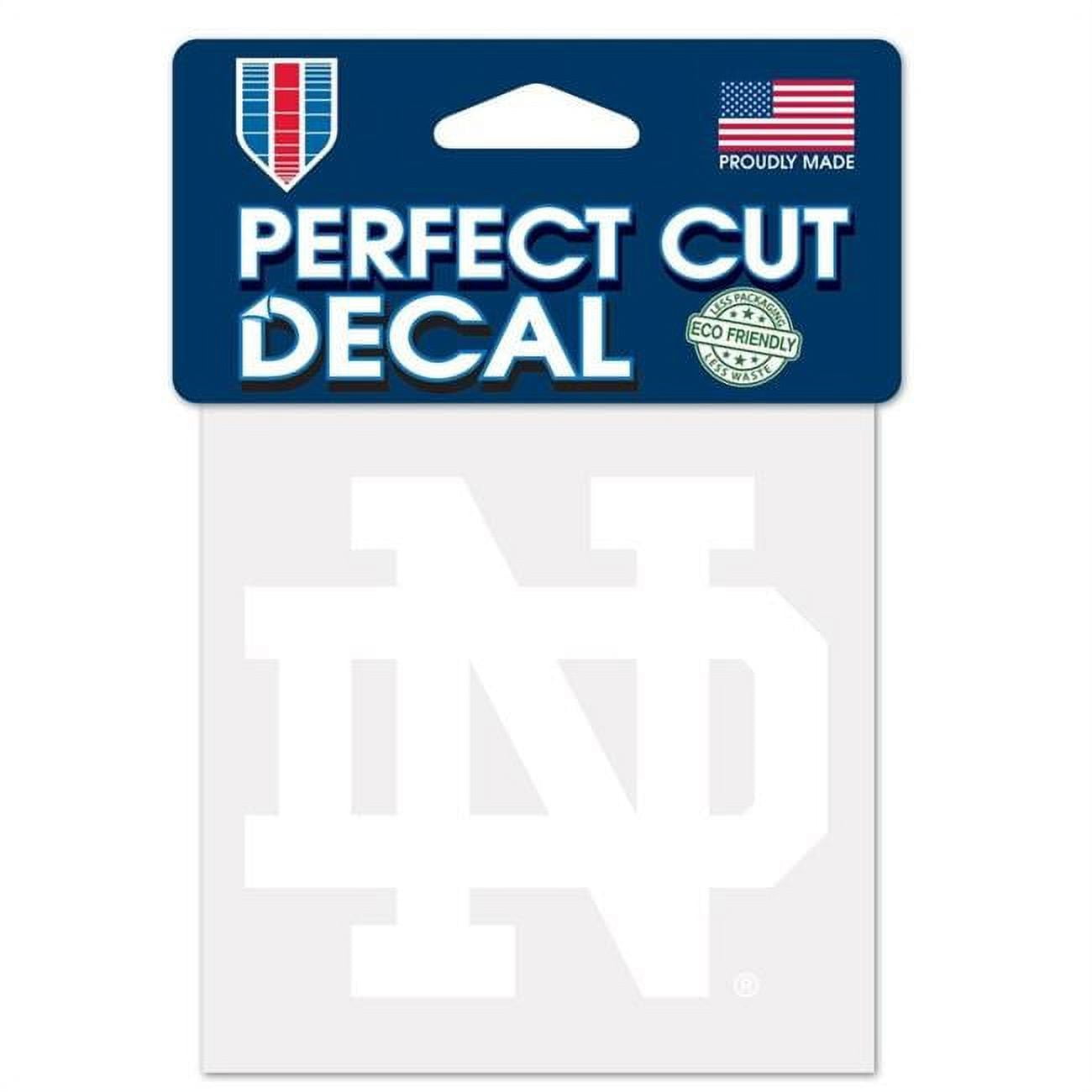 4 x 4 in. Notre Dame Fighting Irish Perfect Cut Decal, White