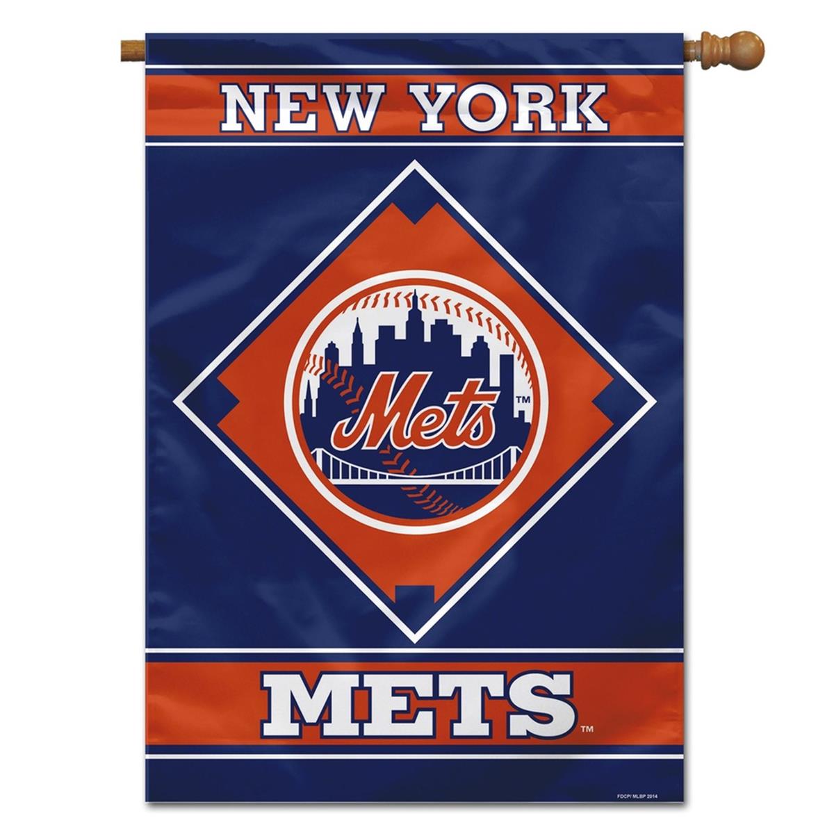 Fremont Die 2324564634 28 x 40 in. New York Mets 1-Sided Flag House