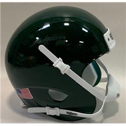 Picture of Schutt Sports 1419504300 Painted Metallic Dark Green with White Accessories Schutt Blank Mini Football Helmet Shell