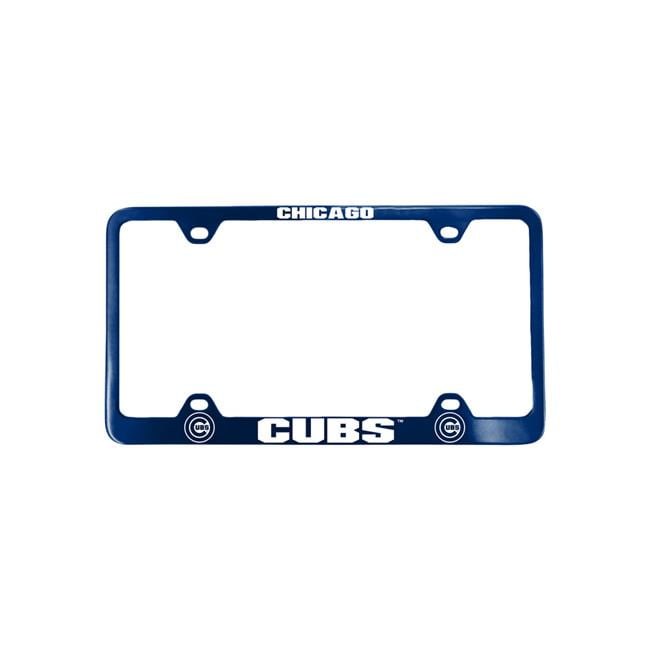 Picture of Caseys 4691107427 6.75 x 12.25 in. Chicago Cubs Laser Cut License Plate Frame&#44; Blue