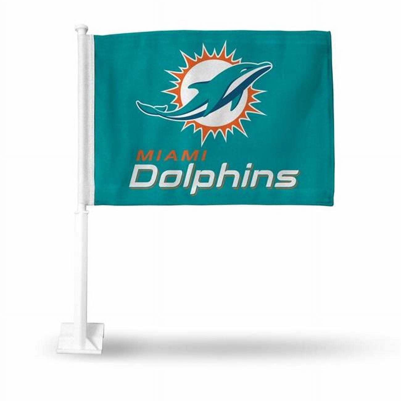Picture of Caseys 6734548563 7 x 23 x 4 in. Miami Dolphins Car Flag
