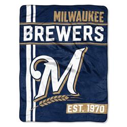 Picture of Caseys 9060421193 46 x 60 in. Milwaukee Brewers Micro Raschel Walk Off Design Rolled Blanket