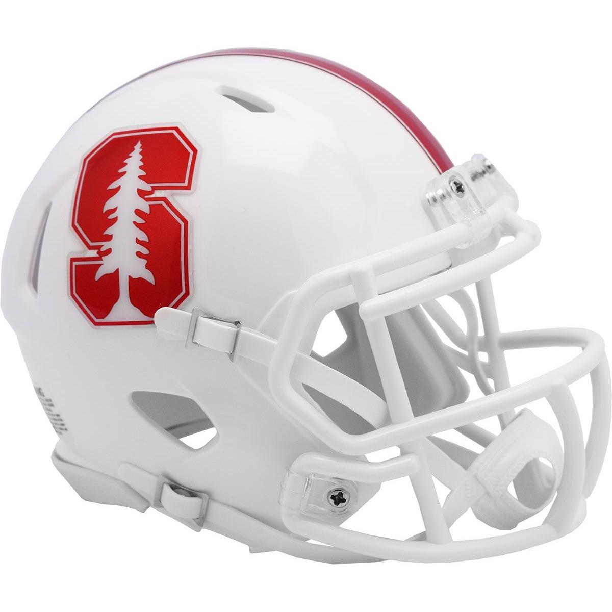 Picture of Caseys 9585590272 Stanford Cardinal Riddell Replica Mini Speed Style Helmet&#44; White